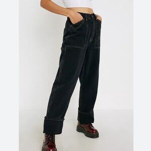 BDG Urban Outfitters baggy cargo jeans black size 27 NEW